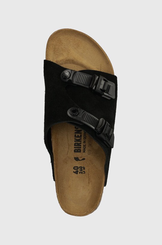 Birkenstock ciabatte slide in camoscio Zürich nero 1026783