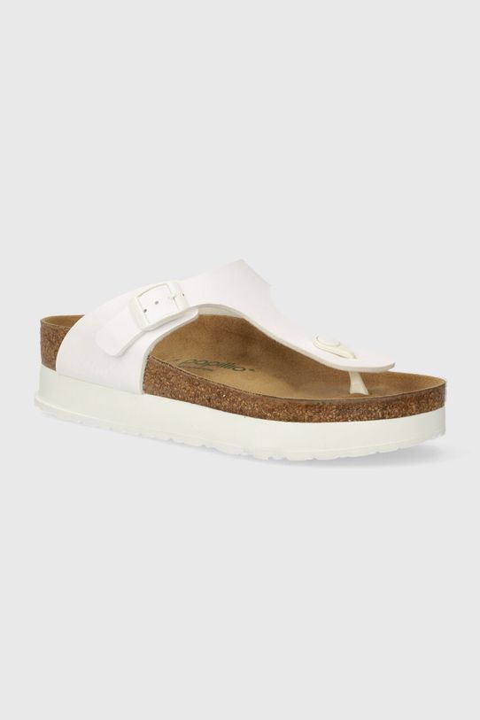 Žabky Birkenstock BIRKENSTOCK X PAPILLIO Gizeh Platform Flex imitace kůže bílá 1027396.