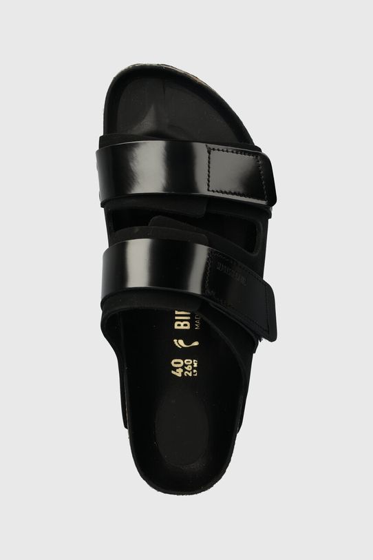 Birkenstock slapi de piele Uji negru 1026570