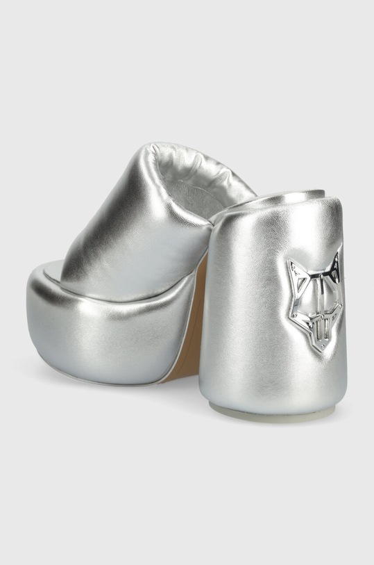 Încălțăminte Naked Wolfe slapi de piele Wow Silver Wow.Silver argintiu