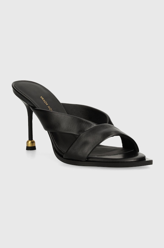 Шкіряні шльопанці Vanda Novak Mila Mila.Deep.Black чорний SS25