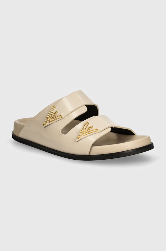 Шкіряні шльопанці Vanda Novak Sandy.Cristal.Nude бежевий SS24