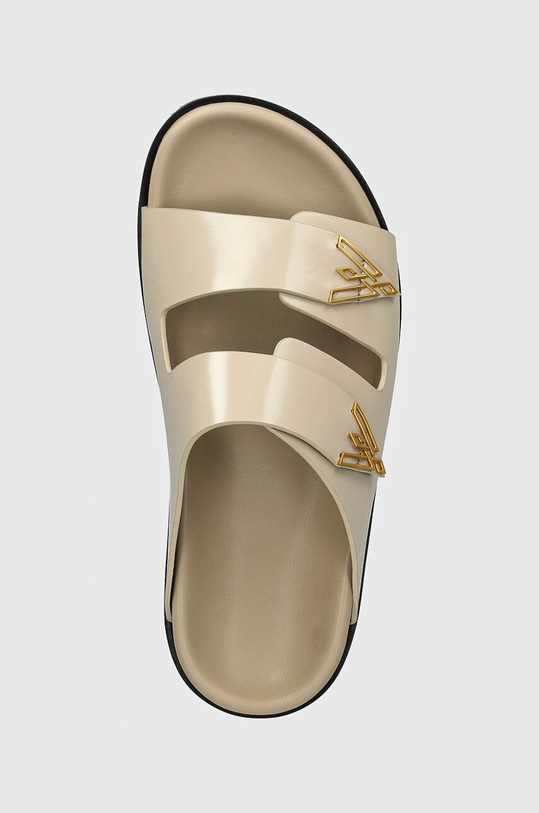 Шкіряні шльопанці Vanda Novak бежевий Sandy.Cristal.Nude