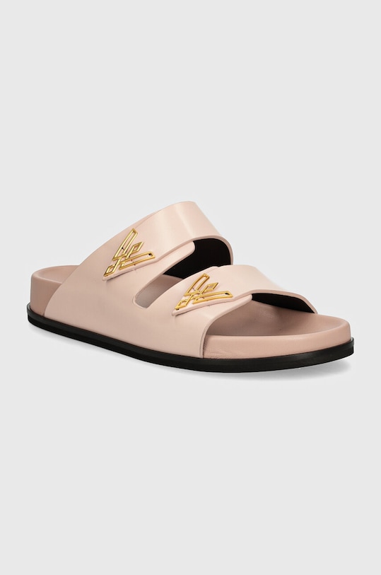 Vanda Novak papuci din piele pentru copii Sandy.Kids.Cristal.Pink roz SS24