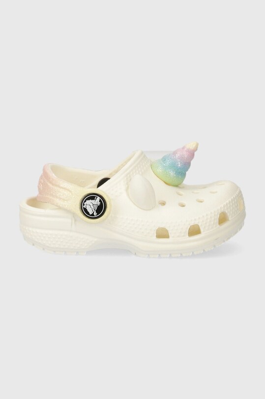 Дитячі шльопанці Crocs CLASSIC IAM RAINBOW UNICORN CLOG 209701.CROCS.CLASSIC.IA бежевий SS24