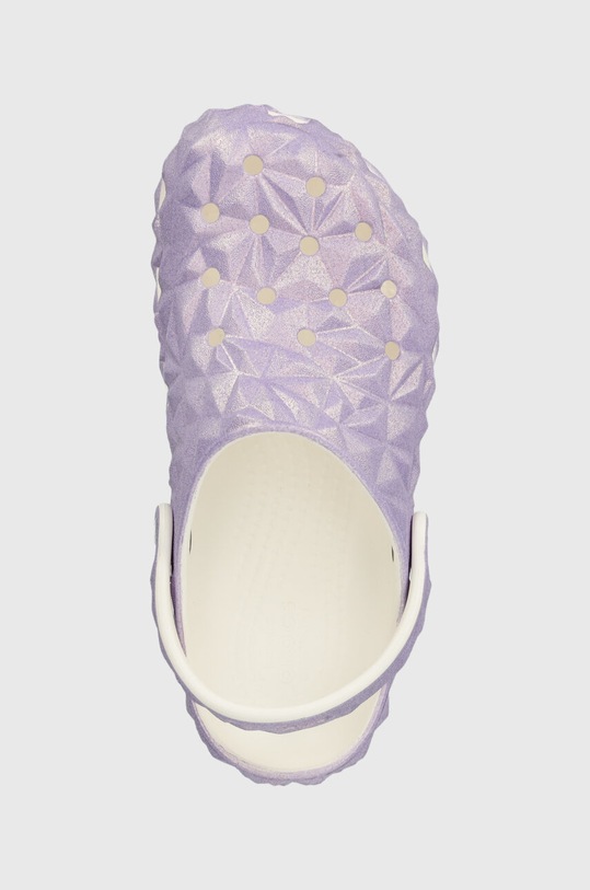 Crocs klapki dziecięce CLASSIC IRIDESCENT GEO CLOG fioletowy 209693.CROCS.CLASSIC.IR