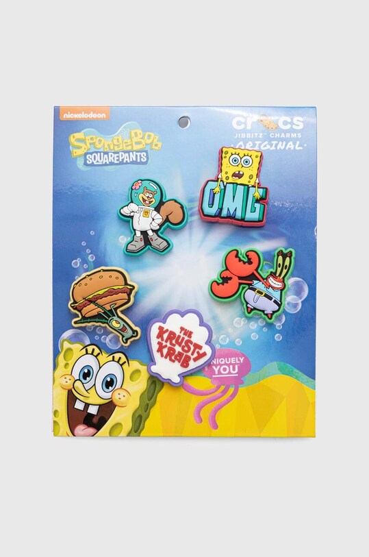 Připínačky pro dětské boty Crocs 5-pack Postavičky z pohádek vícebarevná Spongebob.5Pck