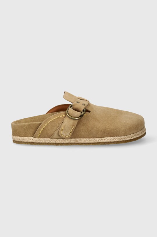 Замшеві шльопанці Polo Ralph Lauren Turbach Clog 803931273003.250 бежевий SS24