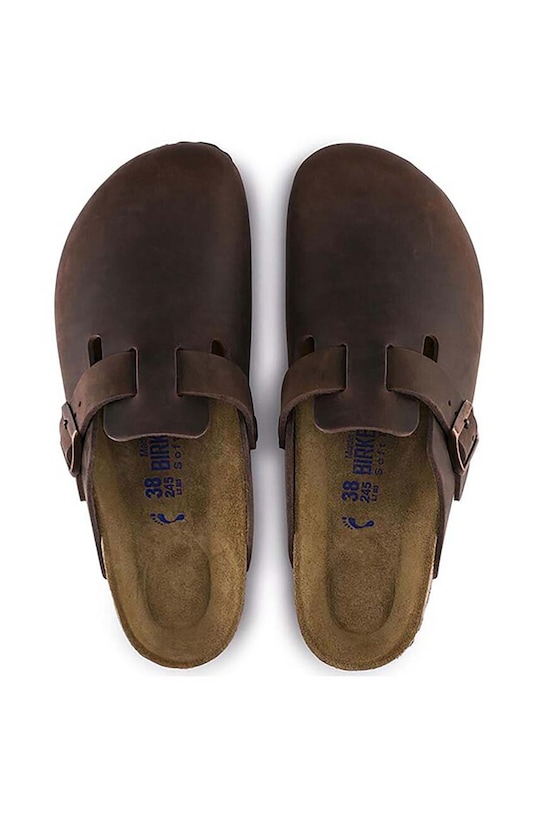 Кожаные шлепанцы Birkenstock Boston SFB 159711 коричневый