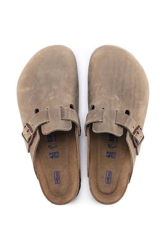 Natikače od nubuk kože Birkenstock Boston SFB 1018147 bež