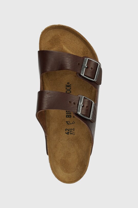 Кожаные шлепанцы Birkenstock Arizona BG коричневый 1023117