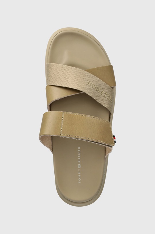 Tommy Hilfiger bőr papucs D DENSITY MIX SANDAL bézs FM0FM05004