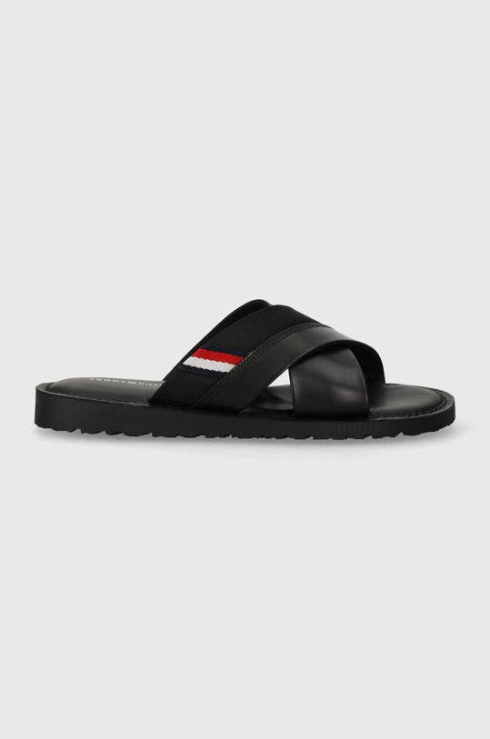 Tommy Hilfiger klapki skórzane CORE LTH CRISS C SANDAL FM0FM05010 czarny SS24