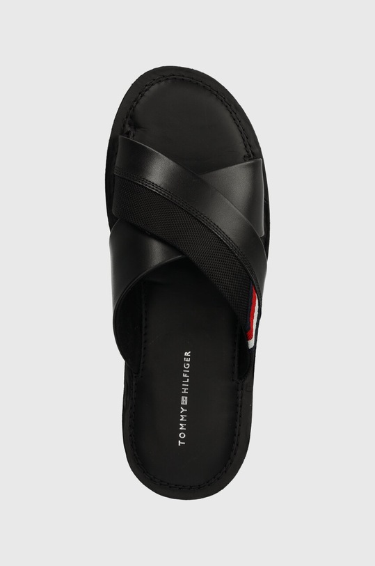 Tommy Hilfiger klapki skórzane CORE LTH CRISS C SANDAL czarny FM0FM05010
