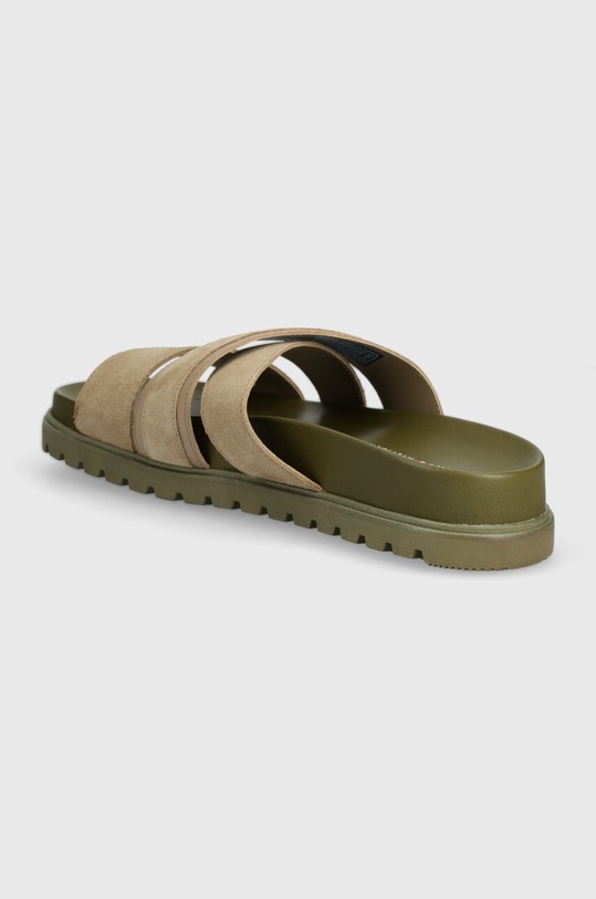Obuwie Tommy Hilfiger klapki zamszowe ELEVATED TH CRISS SUEDE SANDAL FM0FM05065 beżowy