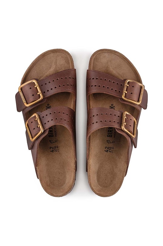 Obuwie Birkenstock klapki skórzane Arizona Bold Gap 1022605 brązowy