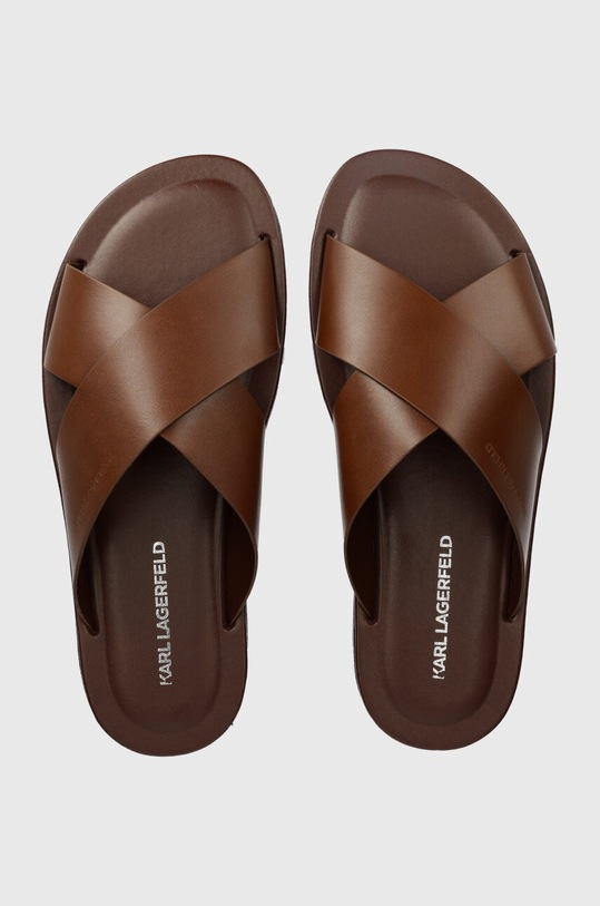 Karl Lagerfeld klapki skórzane KASTOR III brązowy KL70214.033