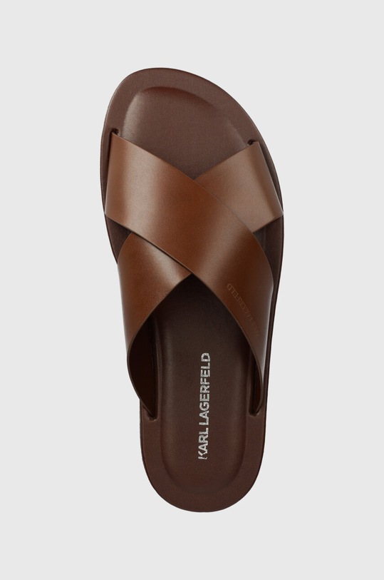 Karl Lagerfeld klapki skórzane KASTOR III KL70214.033 brązowy