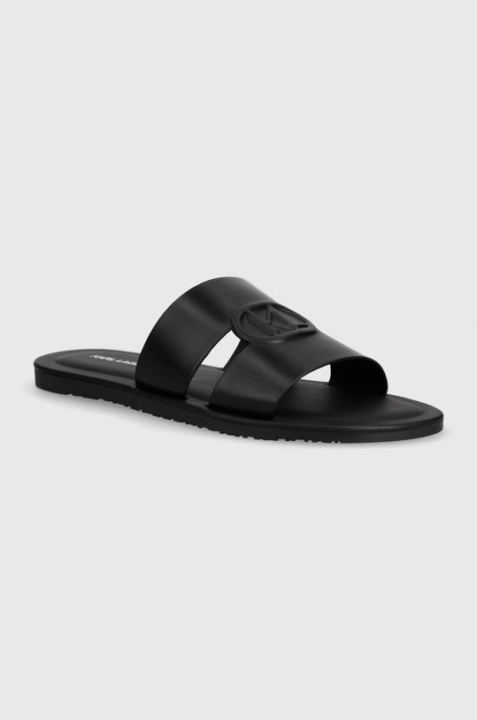 Karl Lagerfeld bőr papucs KASTOR III KL fekete KL70224.000