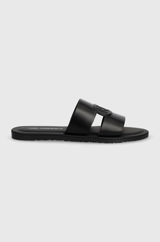 Karl Lagerfeld bőr papucs KASTOR III KL KL70224.000 fekete SS24