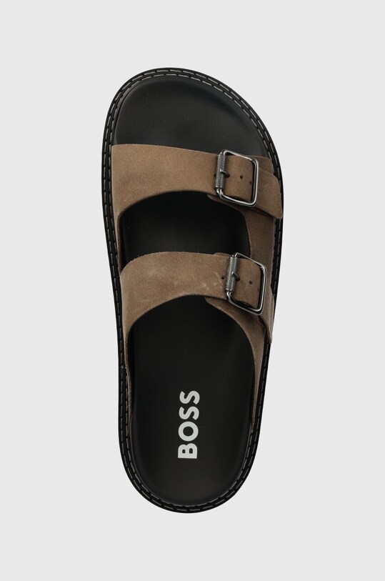 BOSS papucs velúrból Cliff barna 50516784.265