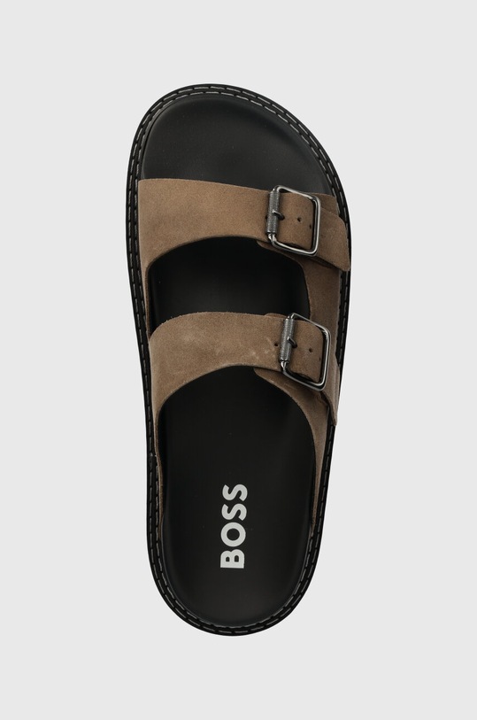 BOSS klapki zamszowe Cliff brązowy 50516784.265