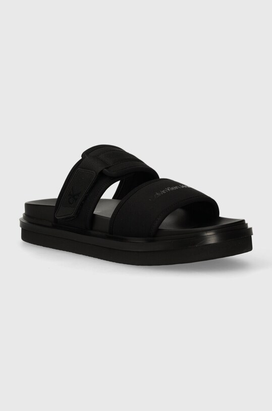 Calvin Klein Jeans ciabatte slide DOUBLE BAR SANDAL WB IN BR Planet friendly nero YM0YM00946
