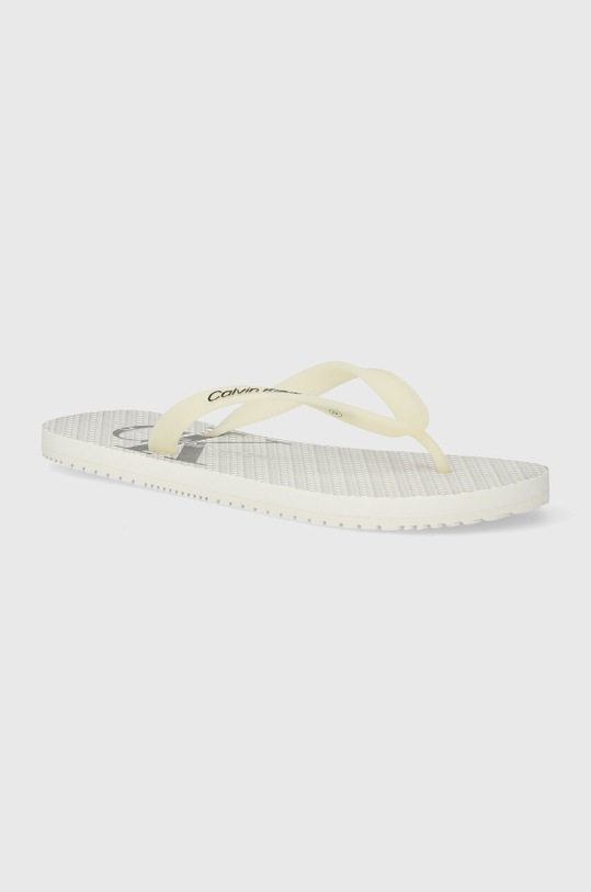 Calvin Klein Jeans slapi BEACH SANDAL GLOSSY alb YM0YM00952