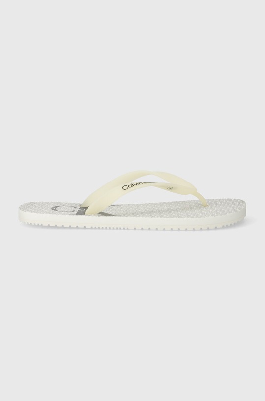 Calvin Klein Jeans slapi BEACH SANDAL GLOSSY YM0YM00952 alb SS24