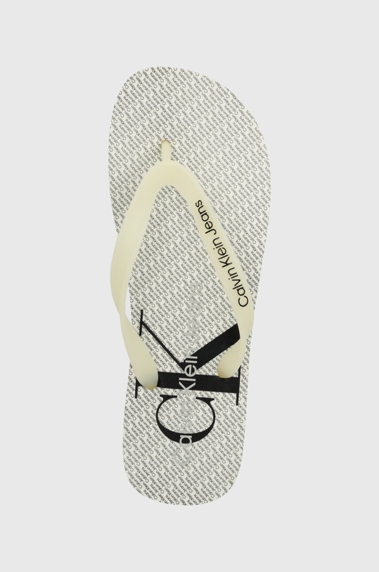 Calvin Klein Jeans slapi BEACH SANDAL GLOSSY alb YM0YM00952