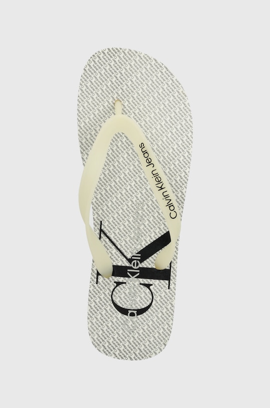 Calvin Klein Jeans slapi BEACH SANDAL GLOSSY alb YM0YM00952