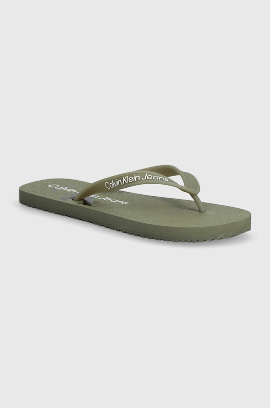 Calvin Klein Jeans japonki BEACH SANDAL GLOSSY zielony YM0YM00952