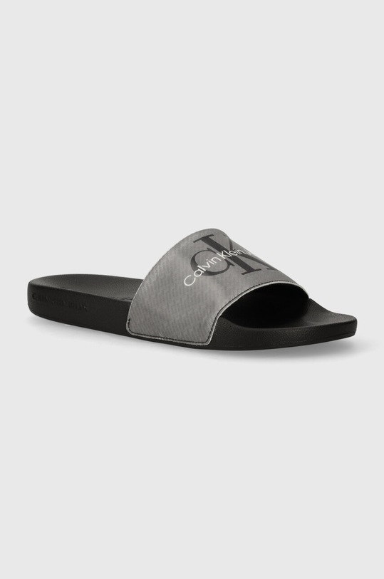Calvin Klein Jeans klapki SLIDE LENTICULAR srebrny YM0YM00953