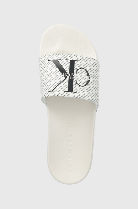 Calvin Klein Jeans klapki SLIDE AOP biały YM0YM00955