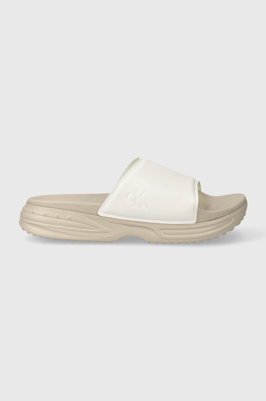 Calvin Klein Jeans papucs CHUNKY COMF SLIDE MINIMAL RAW YM0YM00956 bézs SS24