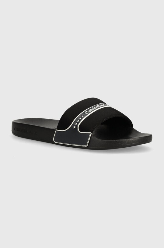 Calvin Klein Jeans papuci SLIDE NEOPRENE SNAP negru YM0YM00960