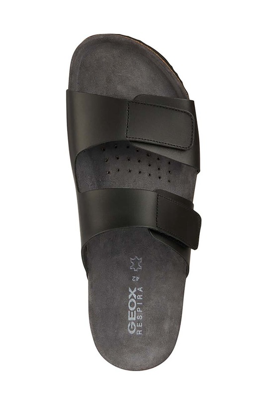 Kožené šľapky Geox U SANDAL GHITA U359VA.00043.C9999 čierna