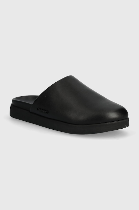 Calvin Klein klapki skórzane MULE Planet friendly czarny HM0HM01407