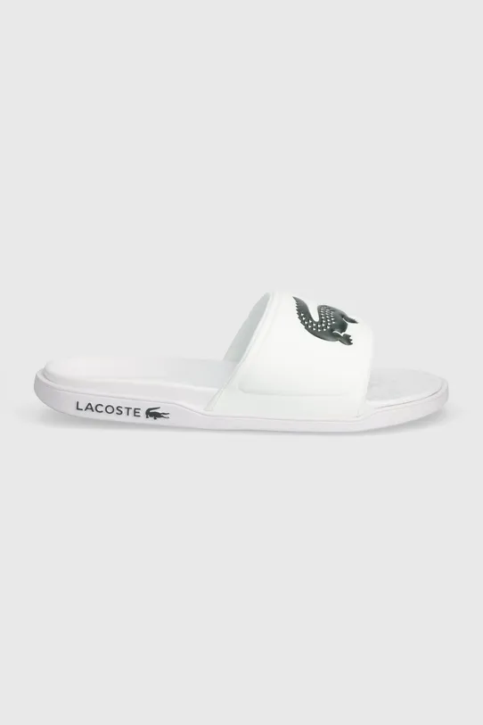 Lacoste papuci Serve Dual Synthetic Logo Strap 43CMA0110 alb SS24