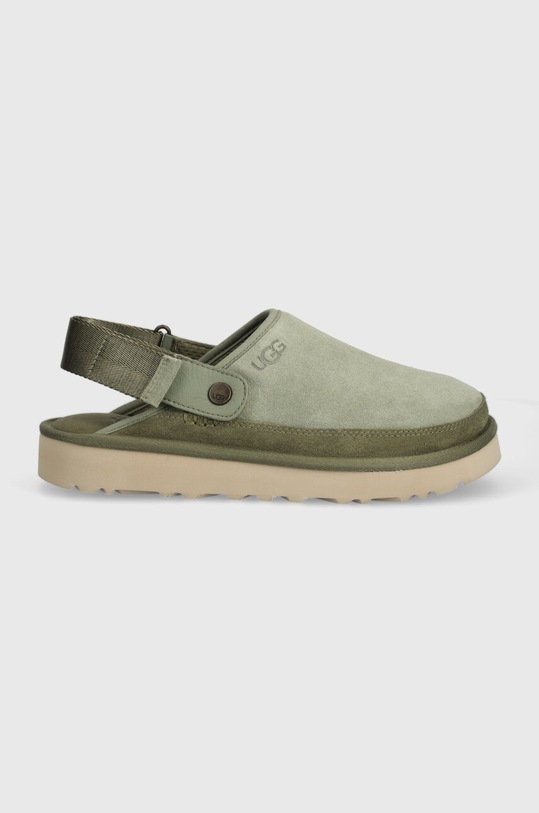 UGG papuci din piele intoarsa Goldencoast Clog 1142172.SDC verde SS24