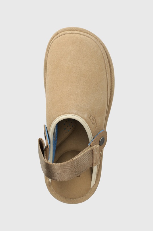 UGG kapcie zamszowe Goldencoast Clog beżowy 1142172.SSNT