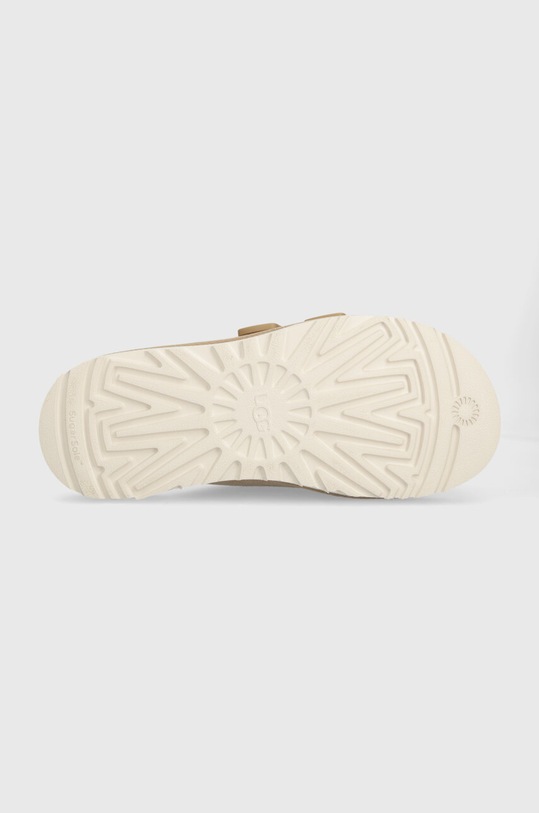 Semišové pantofle UGG Goldencoast Strap Slide 1142730.SSNT béžová