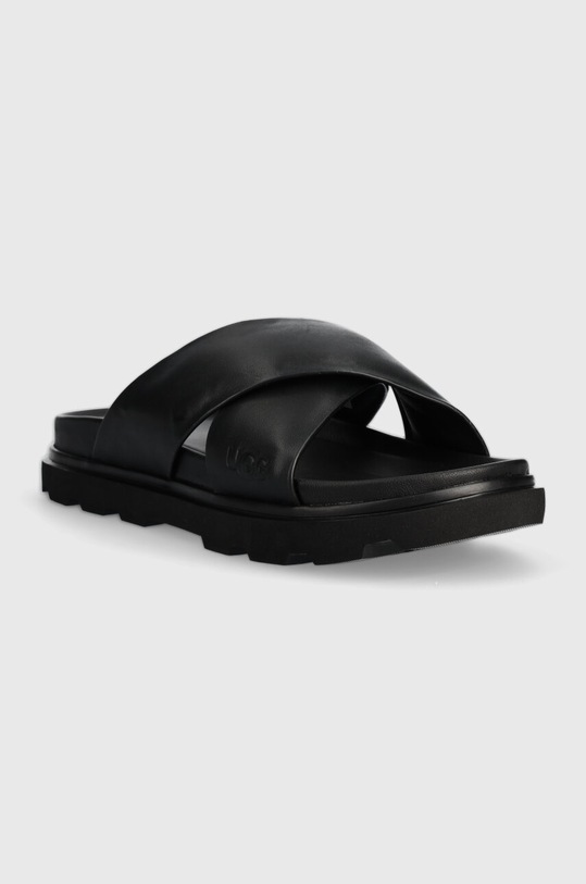 UGG klapki skórzane Capitola Cross Slide 1153076.BLK czarny SS24