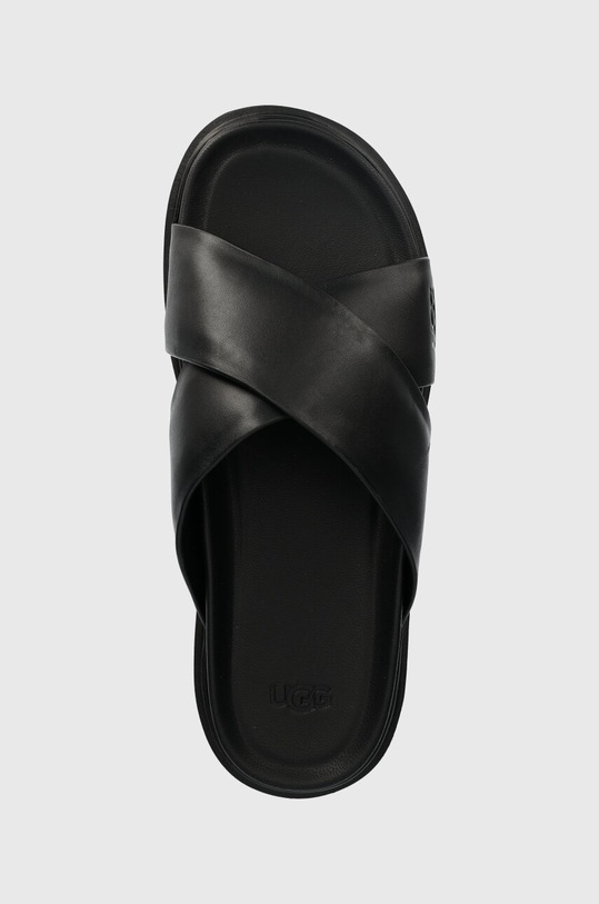 UGG klapki skórzane Capitola Cross Slide czarny 1153076.BLK