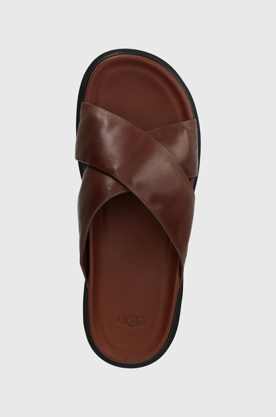 UGG klapki skórzane Capitola Cross Slide brązowy 1153076.COG