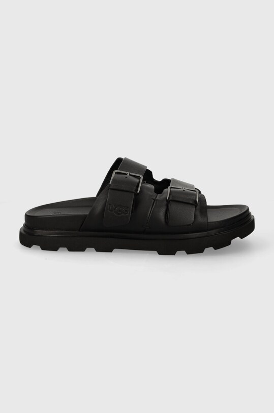 UGG bőr papucs Capitola Buckle Slide fekete 1153102.BLK