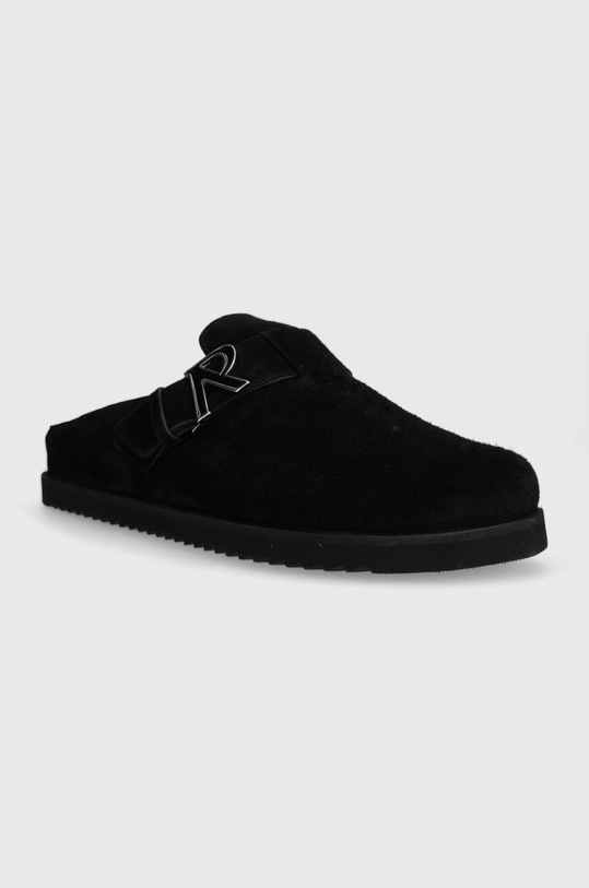 Represent ciabatte slide in camoscio Initial Mule MF9003.01 nero SS24