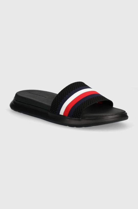 Tommy Hilfiger klapki DUAL DENSITY RWB KNIT POOL SLIDE czarny FM0FM05018
