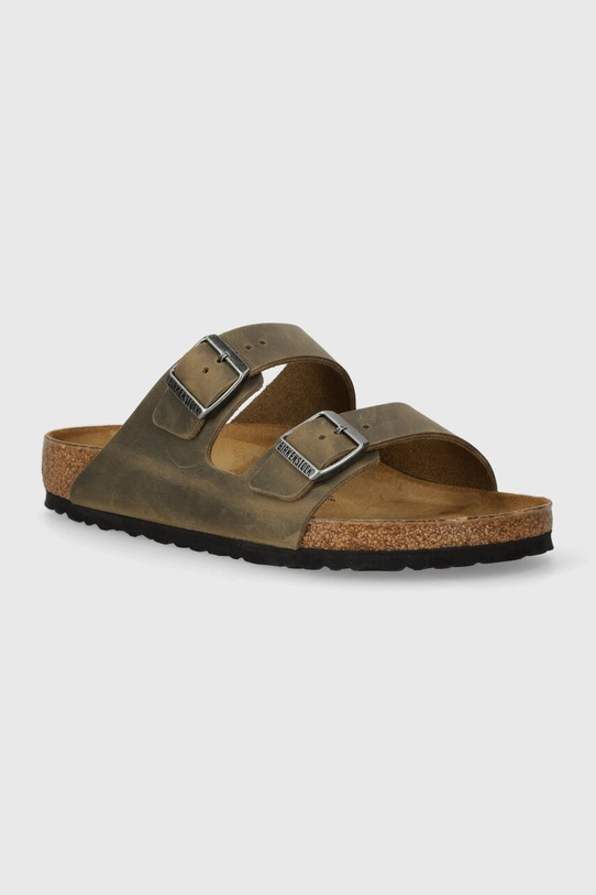 Шльопанці з нубуку Birkenstock Arizona зелений 1027022