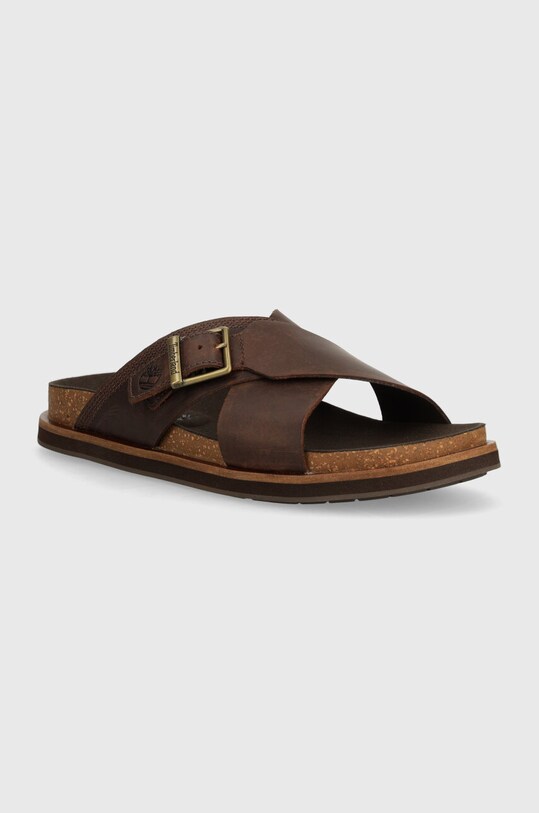Шкіряні шльопанці Timberland Amalfi Vibes Planet friendly коричневий TB0A41A1V131